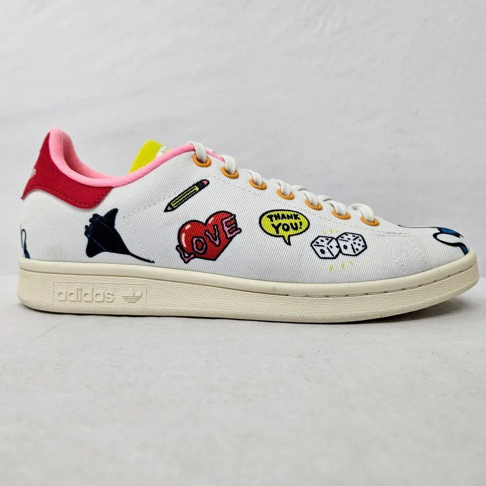 Adidas Aaron Kai x Stan Smith J Primeblue Shoes FY2686 White Multi Girl's Size 6